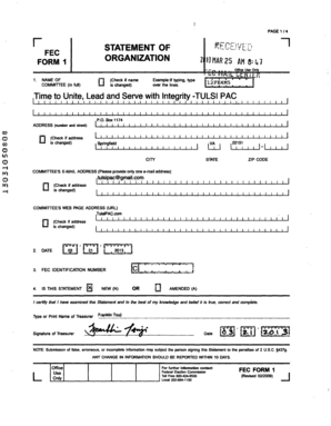 FEC Form 1 Statement of Organization