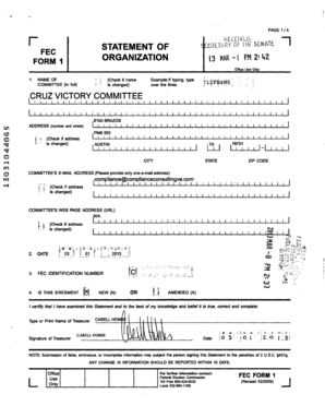 FEC Form 1 Statement of Organization