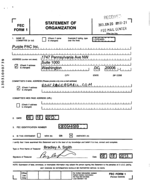 FEC Form 1 Statement of Organization