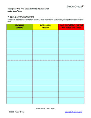 Studer Group Stoplight Report