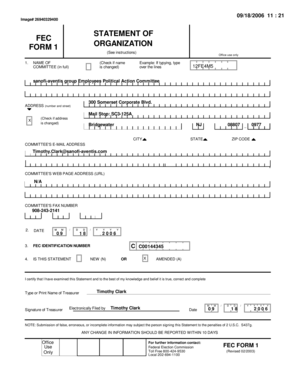 FEC Form 1 Organization Statement