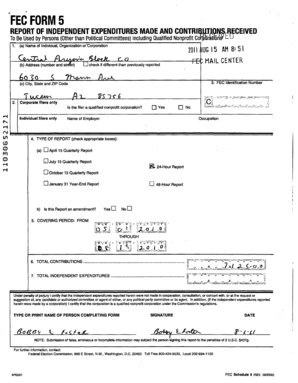 FEC Form 5 - Independent Expenditures Report
