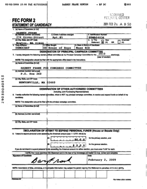 FEC Form 2 Statement of Candidacy