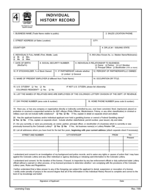 Colorado Lottery Individual History Record