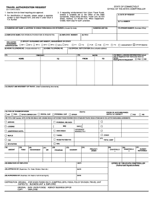 Connecticut Travel Authorization Request