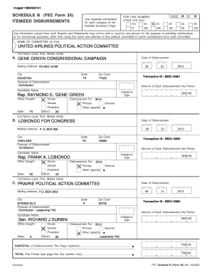 FEC Form 3X Schedule B