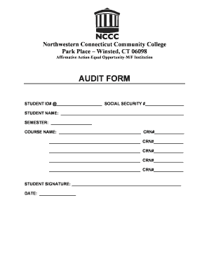 Student Audit Form