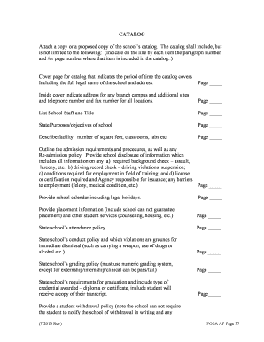 School Catalog Template