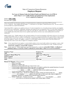 Connecticut Employee FMLA Leave Request Form