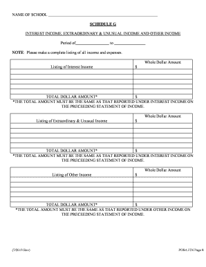 Schedule G - Interest Income Form