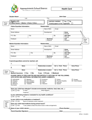 Student Health Card