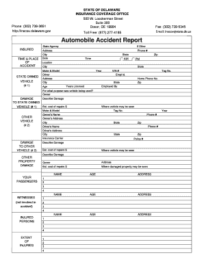 Delaware Automobile Accident Report
