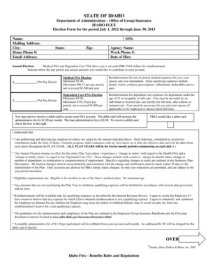 Idaho Flex Election Form
