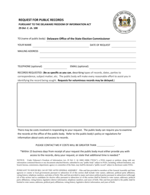 Delaware Freedom of Information Act Request Form