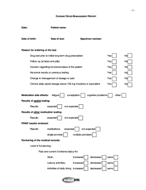 Chronic Opioid Management Report