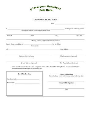 Candidate Filing Form