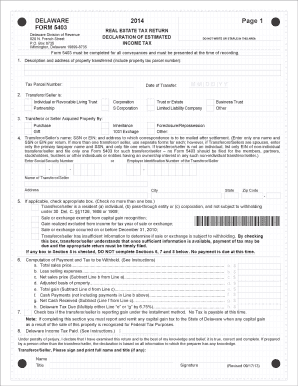 Delaware Real Estate Tax Return Form 5403