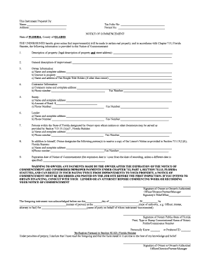 Florida Notice of Commencement