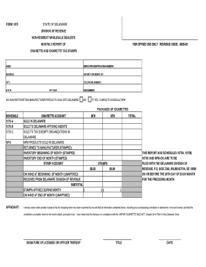 Delaware Non-Resident Wholesale Dealer's Monthly Report