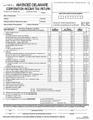 Delaware Corporation Income Tax Return