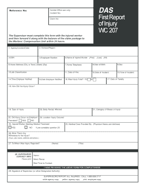 Workers' Compensation Injury Report Form