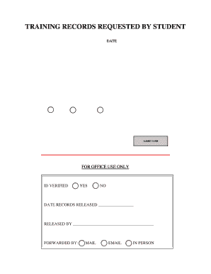 Student Training Records Request Form