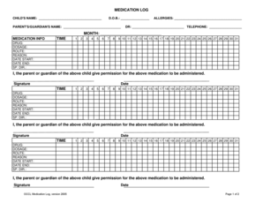 Child Medication Log Form