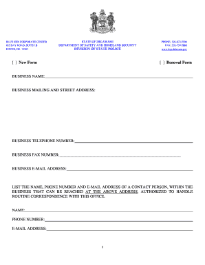 Delaware Business Registration Form