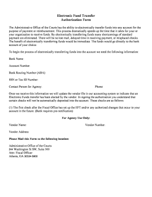Electronic Fund Transfer Authorization Form