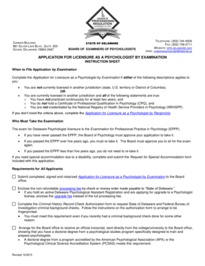 Do abbreviation medical - Complete the Application for Licensure as a Psychologist by Examination if either of the following descriptions applies to - dpr delaware