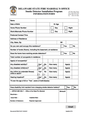 Delaware Smoke Detector Installation Form