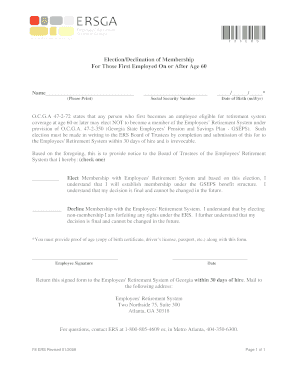 Georgia ERS Membership Election Form