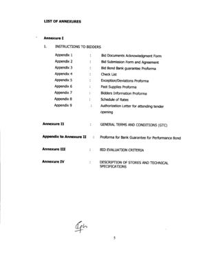 Tender Bid Submission Form and Agreement