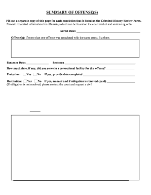 Criminal History Review Form