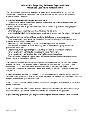 Georgia Child Support Order Review Request