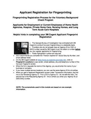 Georgia Fingerprinting Registration Form