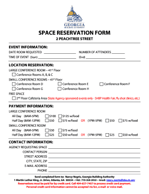 Space Reservation Form