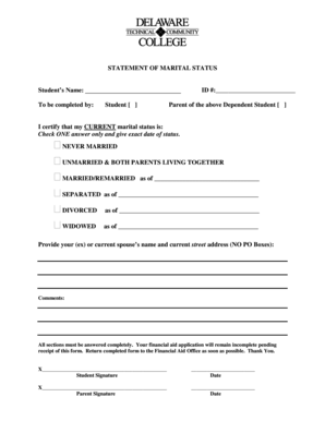 Statement of Marital Status