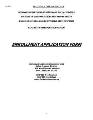 Delaware Behavioral Health Intensive Service Application