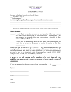 Georgia Open Records Request Form
