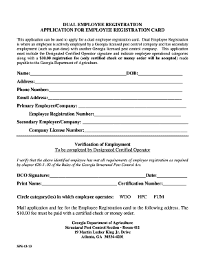 Georgia Dual Employee Registration Application