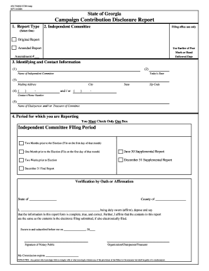 Georgia Campaign Contribution Disclosure Report