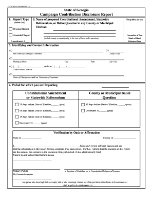 Georgia Campaign Contribution Disclosure Report