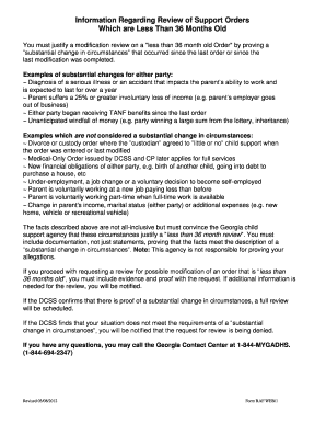 Georgia Child Support Order Review Request