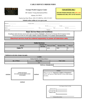 Cable Service Order Form