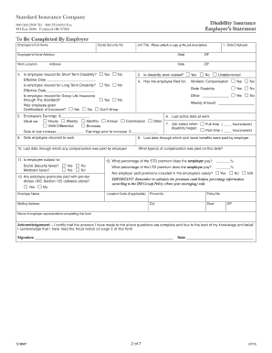Standard Insurance Disability Claim Form