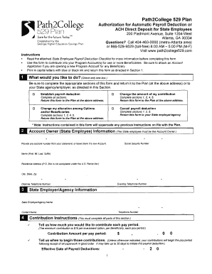 Georgia 529 Plan Payroll Deduction Form