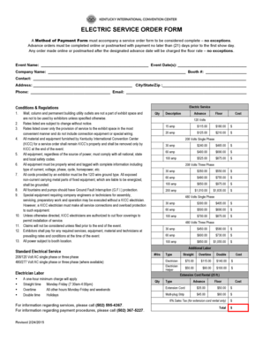Electric Service Order Form