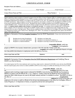 EEOP Certification Form