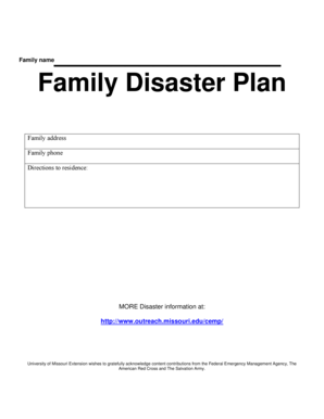 Family Disaster Plan template - South Central Public - phd5 idaho